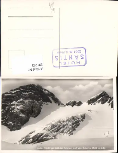 591763,Foto Ak Blick v. Blauen Schnee auf d. Säntis Schwägalp Urnäsch Switzerland