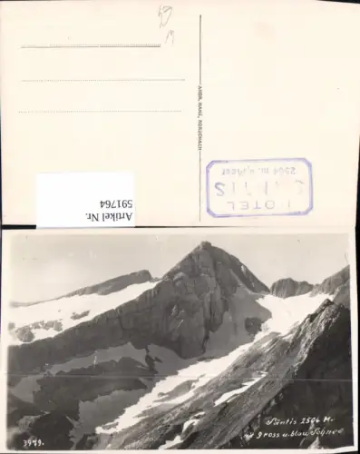 591764,Foto Ak Säntis m. gr. u. Blau Schnee Schwägalp Urnäsch Switzerland
