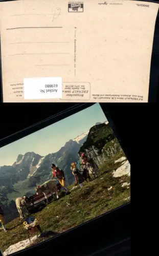 619880,Ebenalp Weissbad Appenzell m. Altmann Rotsteinpass Säntis Kälber Kinder Tracht Pfeife Rauchen