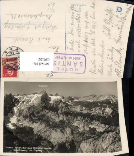 620152,Foto Ak Blick auf d. Säntismassiv Säntis Säntisweg bis Gipfel Urnäsch
