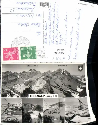620453,Mehrbild Ak Ebenalp Wasserauen Seilbahn Gondel Wintersport