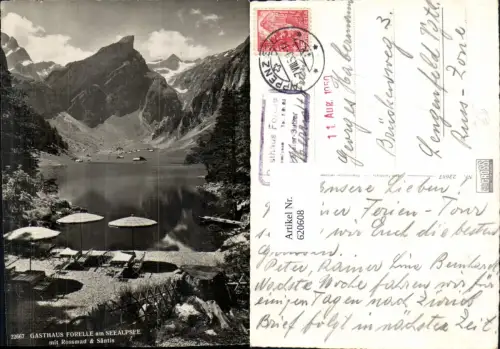 620608,Foto Ak Weissbad Gasthaus Forelle a. Seealpsee m. Rossmad u. Säntis