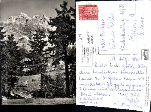 620633,Foto Ak Paßstraße Urnäsch Schwägalp Toggenburg m. Säntismassiv