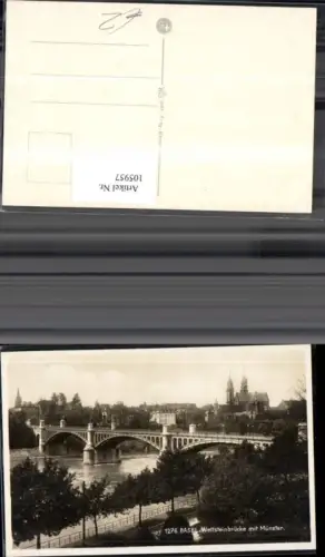 105957,Basel Wettstein Brücke m. Münster