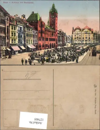 127405,Basel Rathaus m. Marktplatz