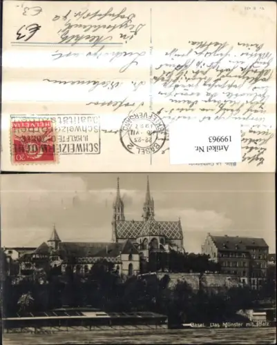 199963,Basel Das Münster m. Pfalz Partie