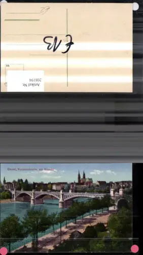 208194,Basel Wettsteinbrücke m. Münster Kirche