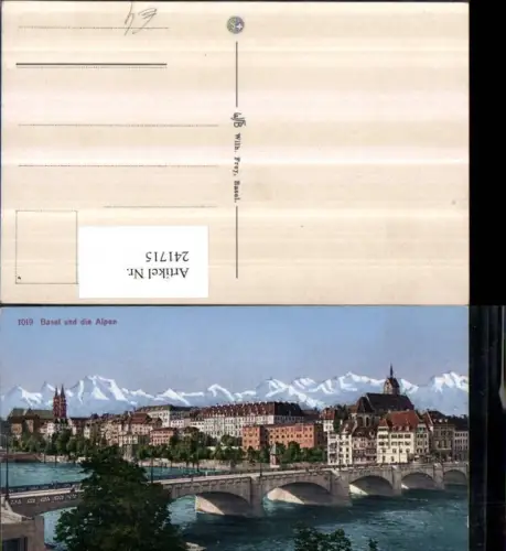 241715,Basel Bale Teilansicht Brücke und d. Alpen