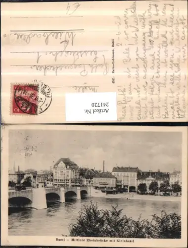 241720,Basel Bale Mittlere Rheinbrücke m. Kleinbasel