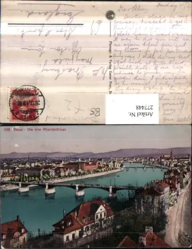 277448,Basel Teilansicht m. d. Drei Rheinbrücken Brücken