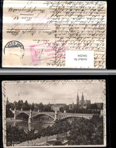 304204,Basel Wettsteinbrücke Brücke m. Münster Kirche