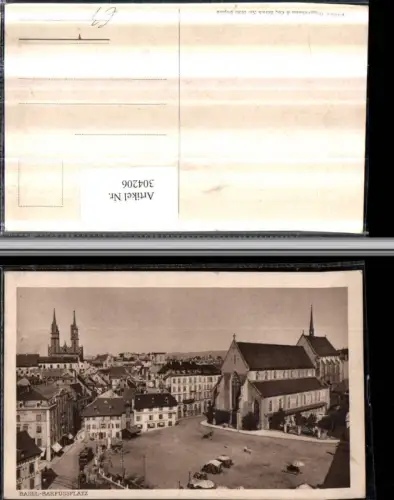 304206,Basel Teilansicht Barfüssplatz Barfüsserplatz Kirche