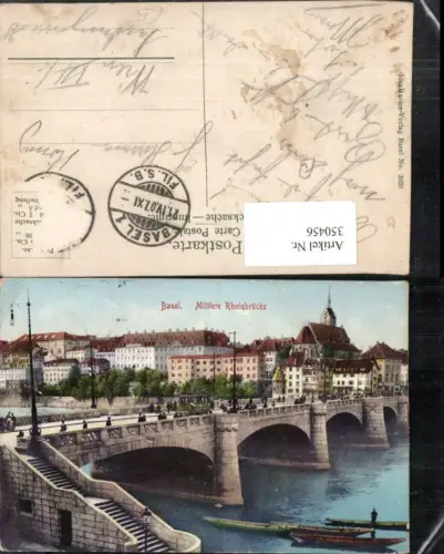 350456,Basel Teilansicht Mittlere Rheinbrücke Brücke