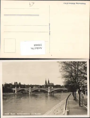 350468,Basel Teilansicht Wettsteinbrücke Brücke m. Münster