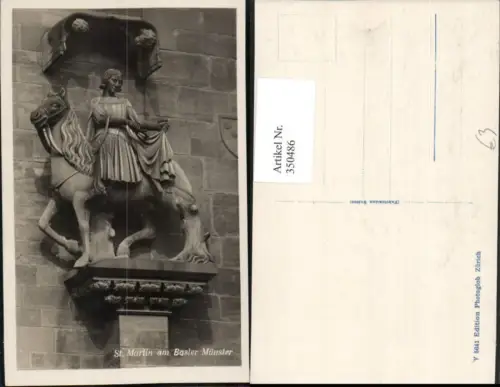 350486,Basel Münster St. Martin Statue Pferd