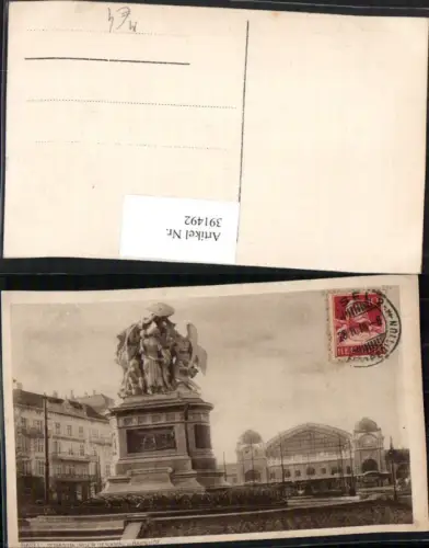 391492,Basel Straßburger Denkmal u. Bahnhof