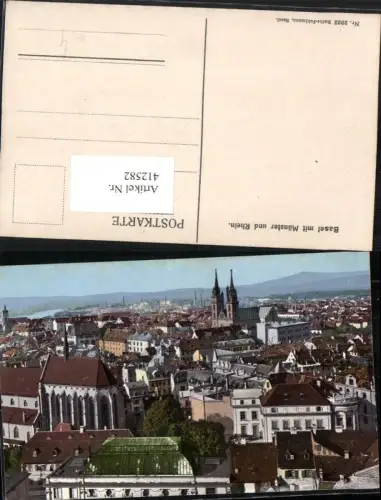 412582,Basel Teilansicht m. Münster und Rhein