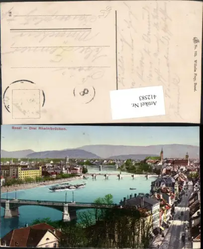 412583,Basel Teilansicht Rheinbrücken Brücken