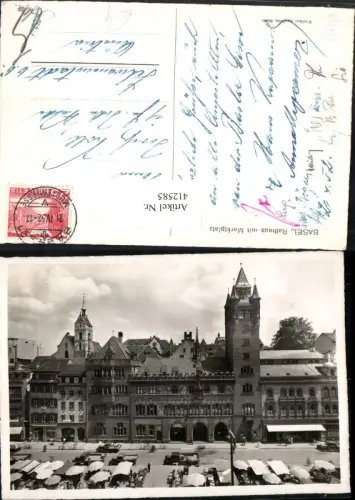 412585,Basel Rathaus Gebäude m. Marktplatz