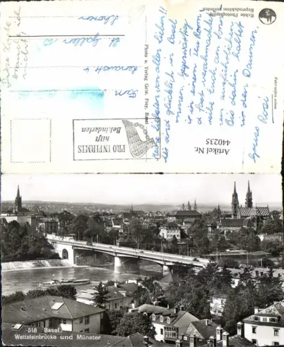 440235,Basel Teilansicht Wettsteinbrücke Brücke u. Münster