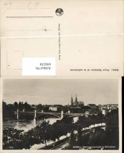 440238,Basel Teilansicht Wettsteinbrücke Brücke u. Münster