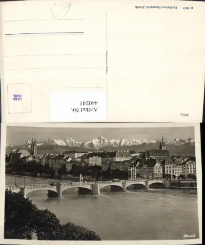 440241,Basel Teilansicht Brücke Bergkulisse