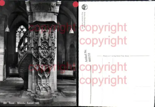 460133,Basel Münster Kirche Innenansicht Kanzel