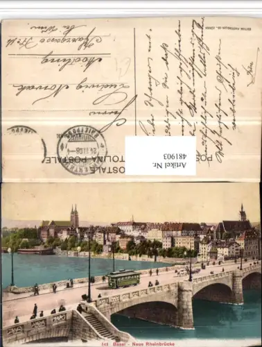 481903,Basel Teilansicht Rheinbrücke Brücke