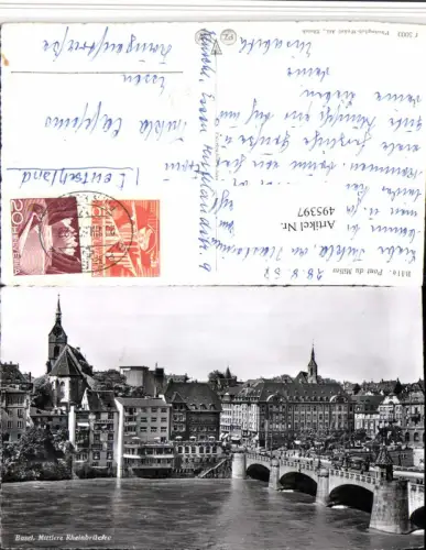 495397,Basel Teilansicht Mittler Rheinbrücke Brücke