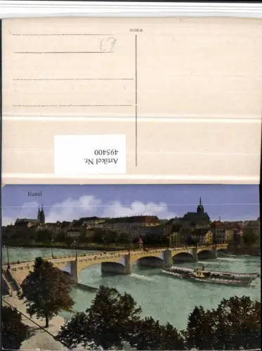 495400,Basel Teilansicht Brücke Dampfer