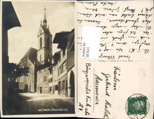 587611,Foto Ak Basel Peterskirche Switzerland