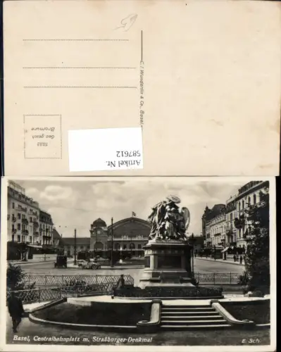 587612,Basel Centralbahnplatz m. Straßburger-Denkmal Switzerland