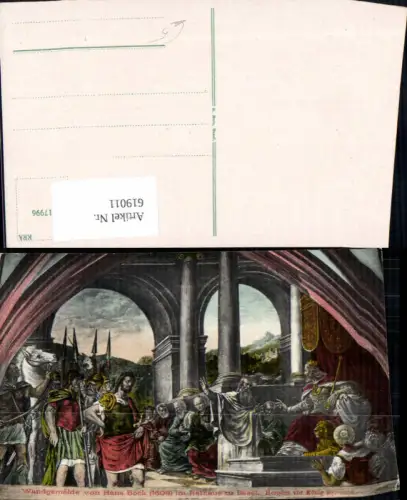 619011,Wandgemälde Hans Bock Rathaus Basel Herodes v. König Hyrcanus