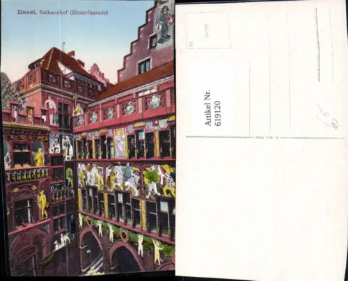 619120,Basel Rathaushof Hinterfassade Rathaus
