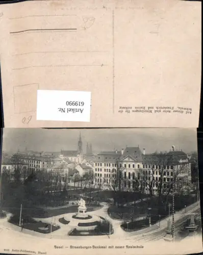 619990,Basel Strassburger-Denkmal m. Neuer Realschule