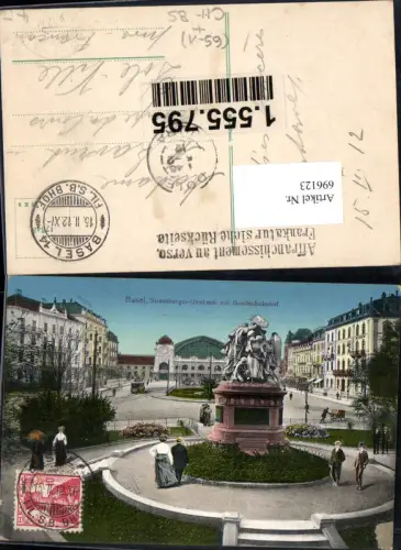 696123 Basel Bahnhof Hauptbahnhof Strassburger Denkmal