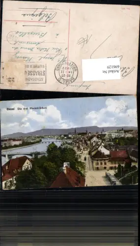 696129 Basel Stadt Rheinbrücken Rhein