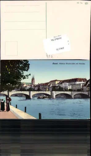 696170 Basel Stadt Mittlere Rheinbrücke Brücke Münster