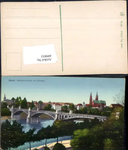 699853 Basel Wettsteinbrücke Brücke Münster pub Wilhelm Frey 333