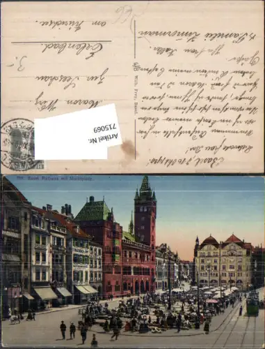 715069 Basel Rathaus m. Marktplatz gel Erlenbach am Zürichsee pub Wilhelm Frey 739