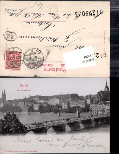715088 Basel Alte Rheinbrücke Brücke pub Lautz e Isenbeck B31849