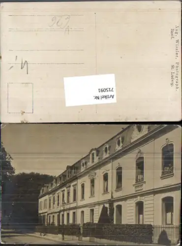 715091 Foto-AK Basel Hausansicht Straße in St. Ludwig pub August Wissler Photograph