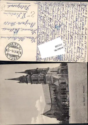 715108 Basel Münster Detailansicht Feldpost Schweiz 1915 Brigade Stab 14