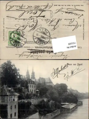 715109 Gruss aus Basel pub Jean Steiner e Co. 243 gel Toul