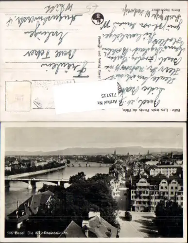 715115 Basel Drei Rheinbrücken pub Xaver Frey 506