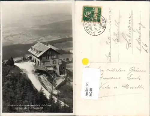 86240,Kurhaus Schwarzenbühl gegen das Unterland bei Rüschegg Kt Bern