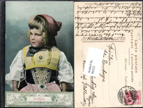 86252,Mädchen Kind in Tracht Kt Bern