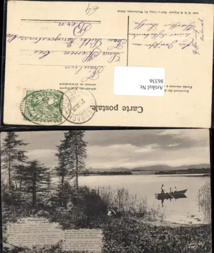 86336,Am Heimatsee Boot Leute Spruch von Fritz Andegger