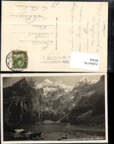 86366,Oeschinensee mit Blümlisalp bei Kandersteg Kt Bern