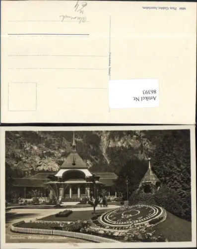 86393,Foto AK Interlaken Kursaal und Blumenuhr Kt Bern